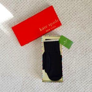 Kate Spade Black Air Quote Mittens
